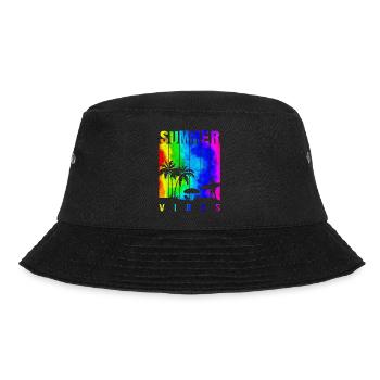 Sommer Illustration Sommer Blumenkunst Blume Meer - Bucket Hat - Schwarz - Vorne - Lela (165cm)