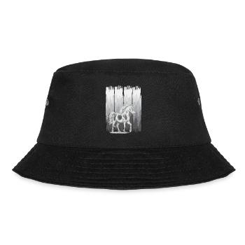 Wald Pferd Pferde Einhörner Einhorn Wildpferd - Bucket Hat - Schwarz - Vorne - Lela (165cm)