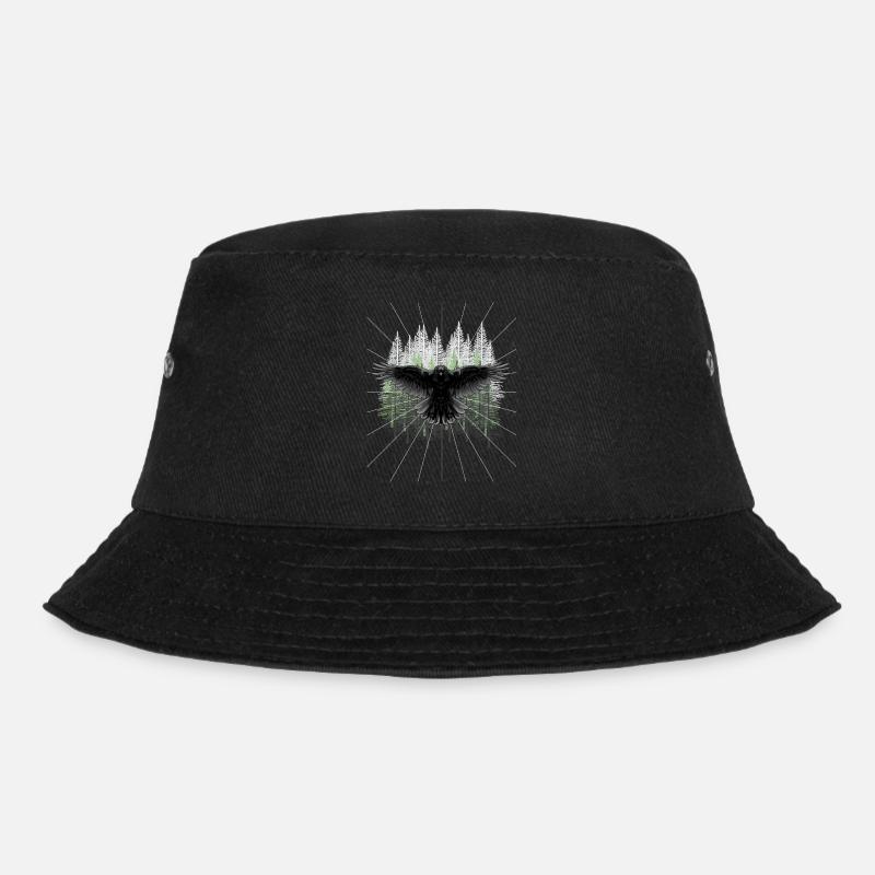 Wald Wildtiere Krähe Rabe Raben Waldtiere Dark - Bucket Hat - Schwarz