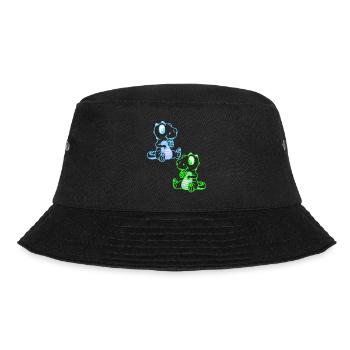 Fantasy Kinder Dinoe Dinosaurier Drachen Retro - Bucket Hat - Schwarz - Vorne - Lela (165cm)