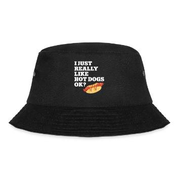 Hot Dog Adult I Just Really Like - Bucket Hat - Schwarz - Vorne - Lela (165cm)