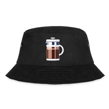 Kaffee Frenchpress Cappuccino Latte Art - Bucket Hat - Schwarz - Vorne - Lela (165cm)
