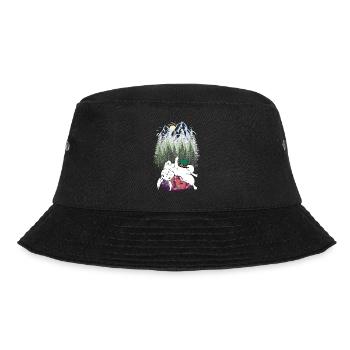 Rabbit Suitcase Holiday Rodent Travel Mountains Mountains Forest - Bucket Hat - black - Front - Lela (165cm)