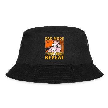 Papa-Modus Nickerchen und Wiederholen - Bucket Hat - Schwarz - Vorne - Lela (165cm)