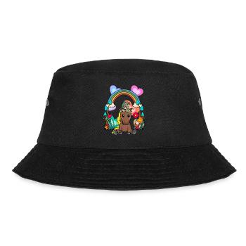Geburtstag Hippie Pferd Regenbogen Pferde Kind - Bucket Hat - Schwarz - Vorne - Lela (165cm)