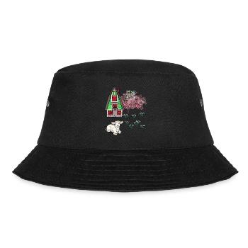 Happy Easter Lamb Schaff Easter Nature Spring - Bucket Hat - black - Front - Lela (165cm)