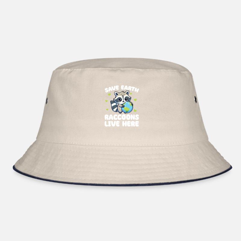 Rettet die Erde Waschbären leben hier Earth Day Bucket Hat