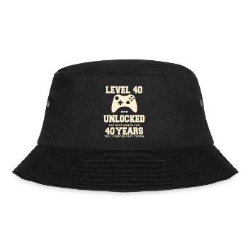 Level 40 Vintage Retro Vintage Geburtstag - Bucket Hat - Schwarz - Vorne - Lela (165cm)