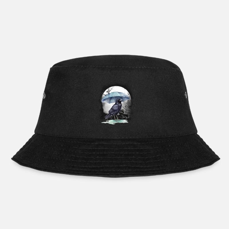 mystisch Krähe Krähen Rabe Raben - Bucket Hat - Schwarz