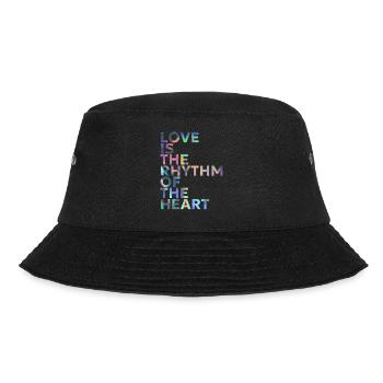 LOVE IS THE RHYTHM OF THE HEART - Bucket Hat - black - Front - Lela (165cm)