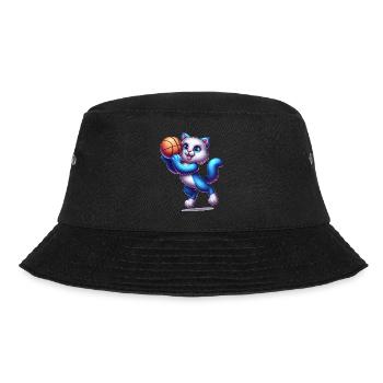 Cute Basketball Player Cat - Bucket Hat - black - Front - Lela (165cm)