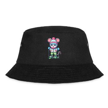 Cute Skier Mouse - Bucket Hat - Schwarz - Vorne - Lela (165cm)