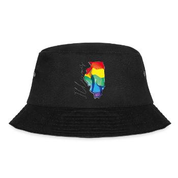Illinois (United States) | Real Flag | LGBTQIA+ Script - Bucket Hat - black - Front - Lela (165cm)