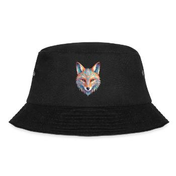 Schöner gestalteter Fuchskopf - Bucket Hat - Schwarz - Vorne - Lela (165cm)