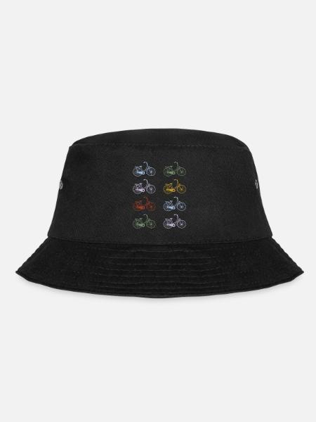 Retro Fahrräder Handgemalt - Bucket Hat - Schwarz