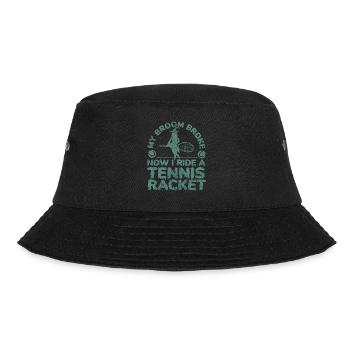 Funny Tennis Player Racket - Bucket Hat - Schwarz - Vorne - Lela (165cm)