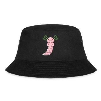 Axolotl Spargel Design für Axolotl-Liebhaber - Bucket Hat - Schwarz - Vorne - Lela (165cm)