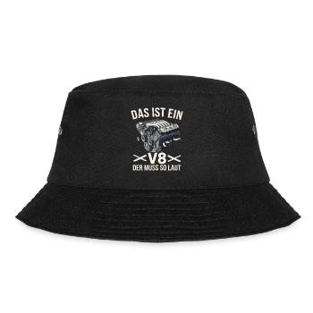 V8 Engine 8 Cylinder Displacement Car Tuning Tuner - Bucket Hat - black - Front - Lela (165cm)
