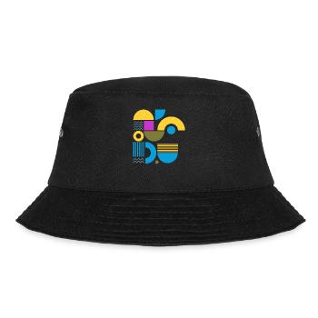 "Modern Look Yellow Blue" - Bucket Hat - Schwarz - Vorne - Lela (165cm)