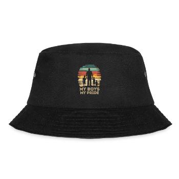 Father's Day father with three sons retro vintage - Bucket Hat - black - Front - Lela (165cm)