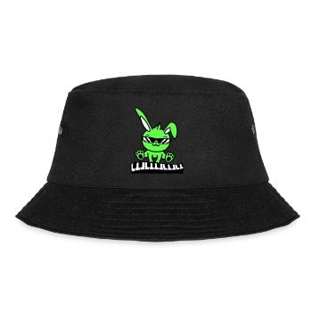 Oster Hase Kaninchen Süß Klavier Keyboard Spielen - Bucket Hat - Schwarz - Vorne - Lela (165cm)