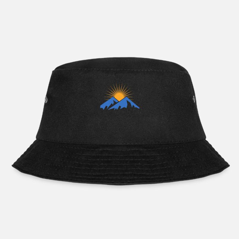 Berge mit Sonne - Bucket Hat - Schwarz