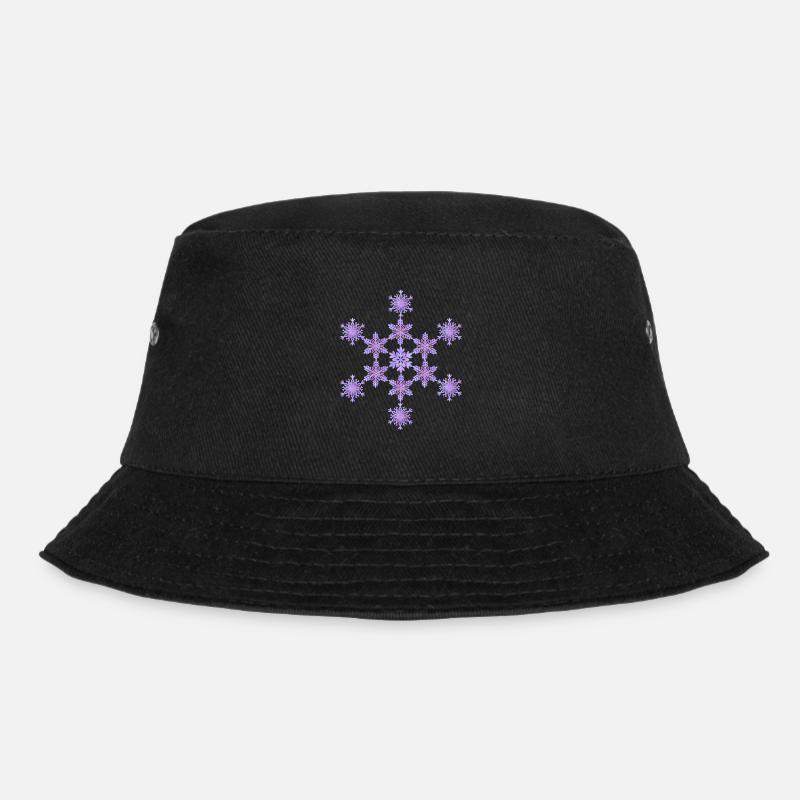 Schneeflockenmandala - Bucket Hat - Schwarz