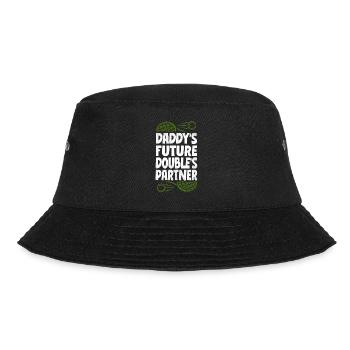 Funny Tennis Player Racket Daddy's - Bucket Hat - Schwarz - Vorne - Lela (165cm)