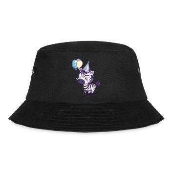 Zebra Geburtstag Comic - Bucket Hat - Schwarz - Vorne - Lela (165cm)