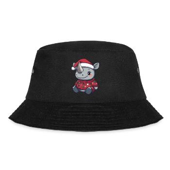 Nashorn Weihnachten - Bucket Hat - Schwarz - Vorne - Lela (165cm)