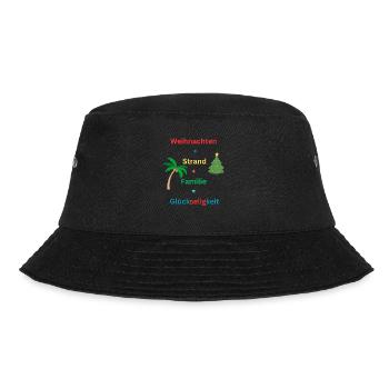 Weihnachten Strand Familie, Lustiges Weihnachten - Bucket Hat - Schwarz - Vorne - Lela (165cm)