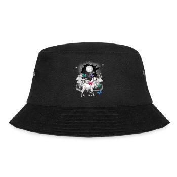 mystical deer deer roebuck full moon nature - Bucket Hat - black - Front - Lela (165cm)
