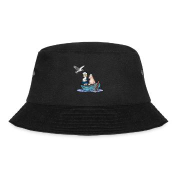 maritim Mädchen Schaf Nordsee Ostsee Reise Boot - Bucket Hat - Schwarz - Vorne - Lela (165cm)