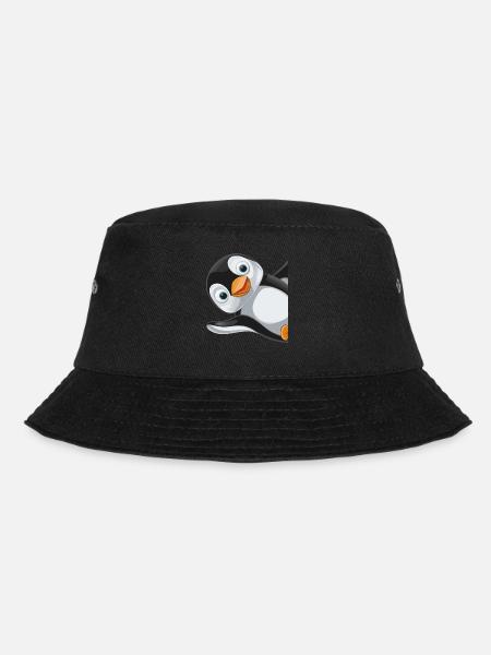 Pinguin Pinguine Tier - Bucket Hat - Schwarz