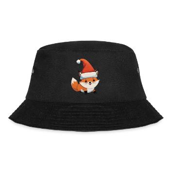 Fuchs Weihnachten Wasserfarben - Bucket Hat - Schwarz - Vorne - Lela (165cm)