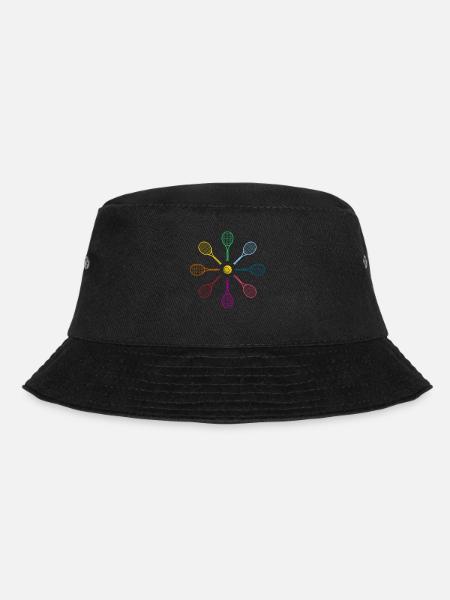 Funny Tennis Player Racket Tennis - Bucket Hat - black