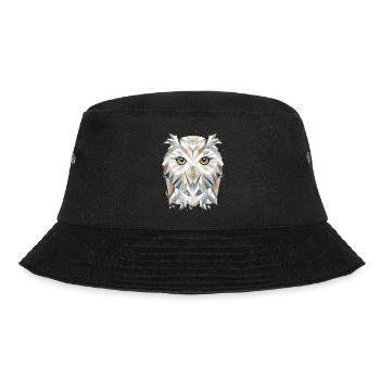 Majestic Snowy Owl - Geometric Elegance - Bucket Hat - black - Front - Lela (165cm)