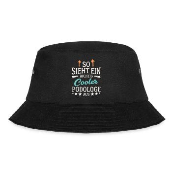 So sieht ein richtig cooler Podologe aus Fußpflege - Bucket Hat - Schwarz - Vorne - Lela (165cm)