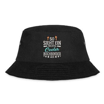 So sieht ein richtig cooler Buchbinder aus - Bucket Hat - Schwarz - Vorne - Lela (165cm)