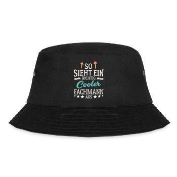 So sieht ein richtig cooler Fachmann aus Experte - Bucket Hat - Schwarz - Vorne - Lela (165cm)