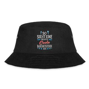 So sieht eine richtig coole Bademeisterin aus - Bucket Hat - Schwarz - Vorne - Lela (165cm)