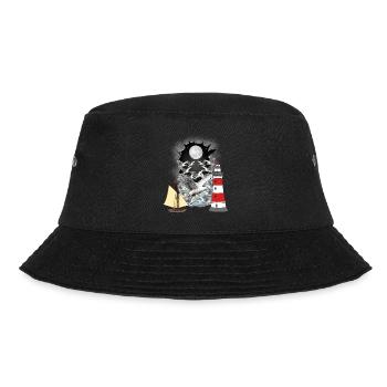 maritime, seagulls, seagull, lighthouse, sailing ship, boat - Bucket Hat - black - Front - Lela (165cm)
