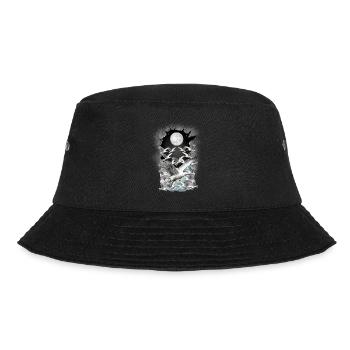 Möwen Möwe maritim - Bucket Hat - Schwarz - Vorne - Lela (165cm)
