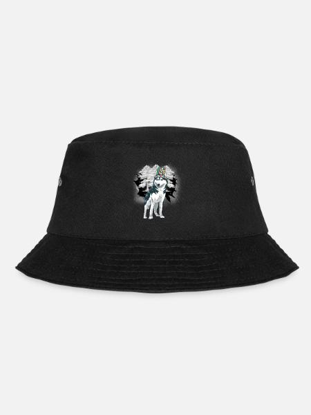 Schamanen Husky Schamane Wolf Wölfe - Bucket Hat - Schwarz