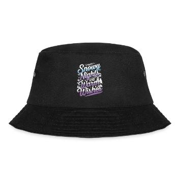 Snowy Nights and Warm Wishes für alle die Schnee - Bucket Hat - Schwarz - Vorne - Lela (165cm)