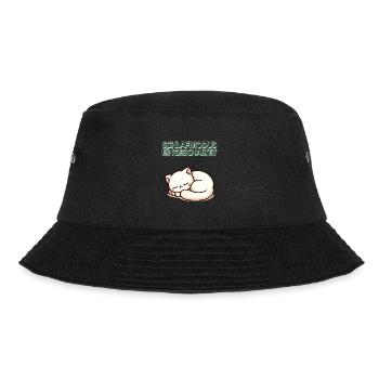 Deutschlands Weihnachtsfavorit: Schlafende-Katze - Bucket Hat - Schwarz - Vorne - Lela (165cm)