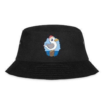maritime Santa Claus St. Nicholas Seagull Seagulls - Bucket Hat - black - Front - Lela (165cm)