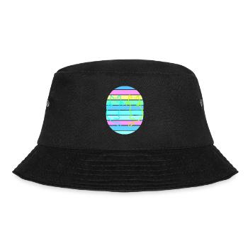 Retro Katzen Katze Vintage 80er 90er - Bucket Hat - Schwarz - Vorne - Lela (165cm)