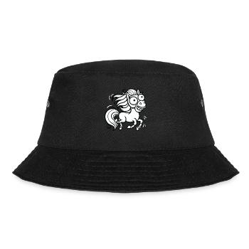 verrücktes Pferd Pferde Pony witzig lustig - Bucket Hat - Schwarz - Vorne - Lela (165cm)