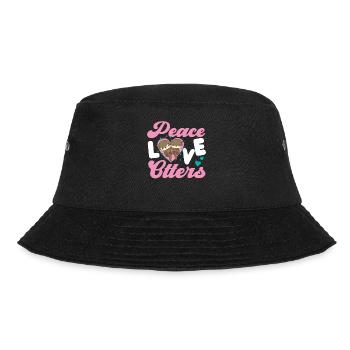 Otter Girl Peace Love Otters - Bucket Hat - Schwarz - Vorne - Lela (165cm)